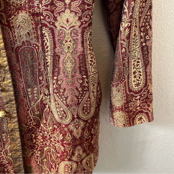 Paule Vasseur Tapestry Women’s Button Down Blazer Top - Picture 3 of 7